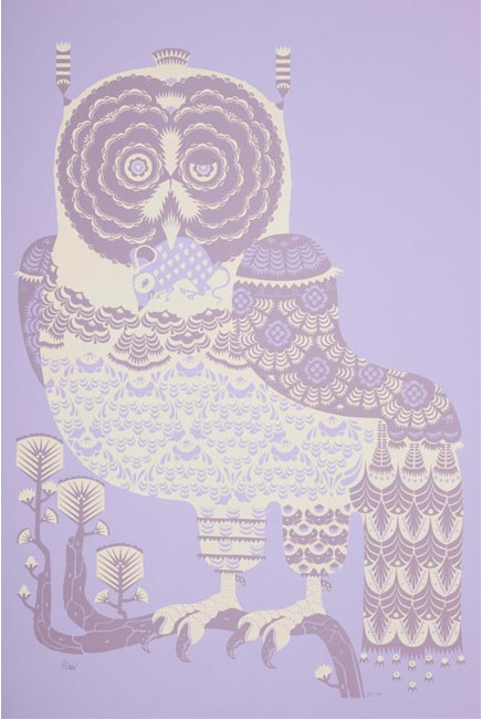 folk owl print