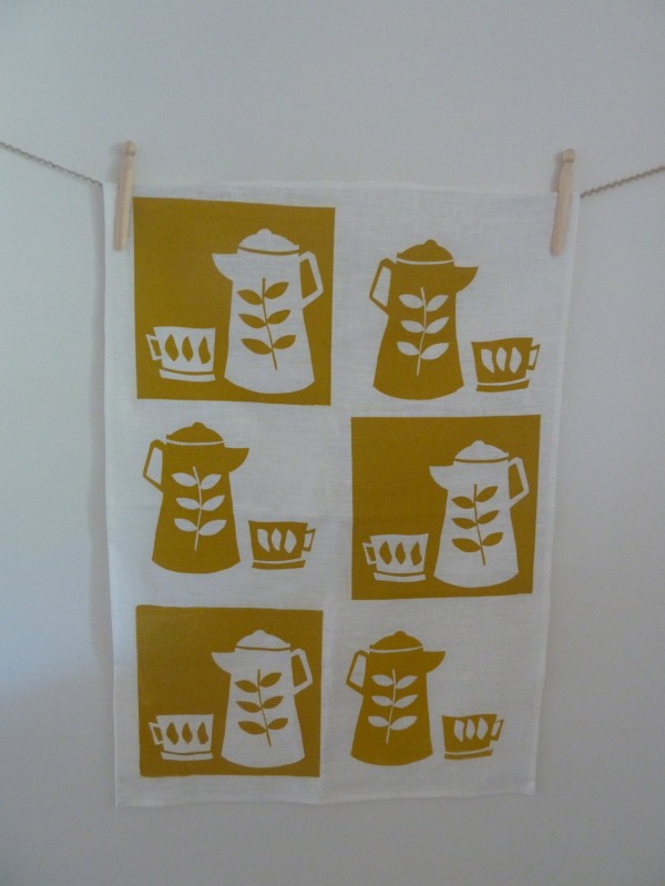 Screen print tea towel