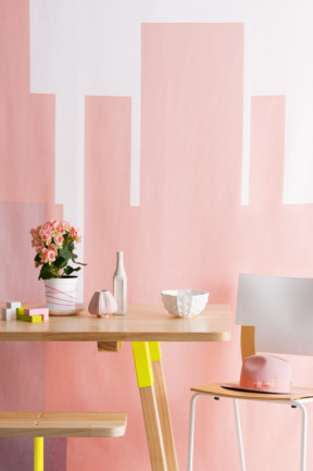 Pink and yellow decorating