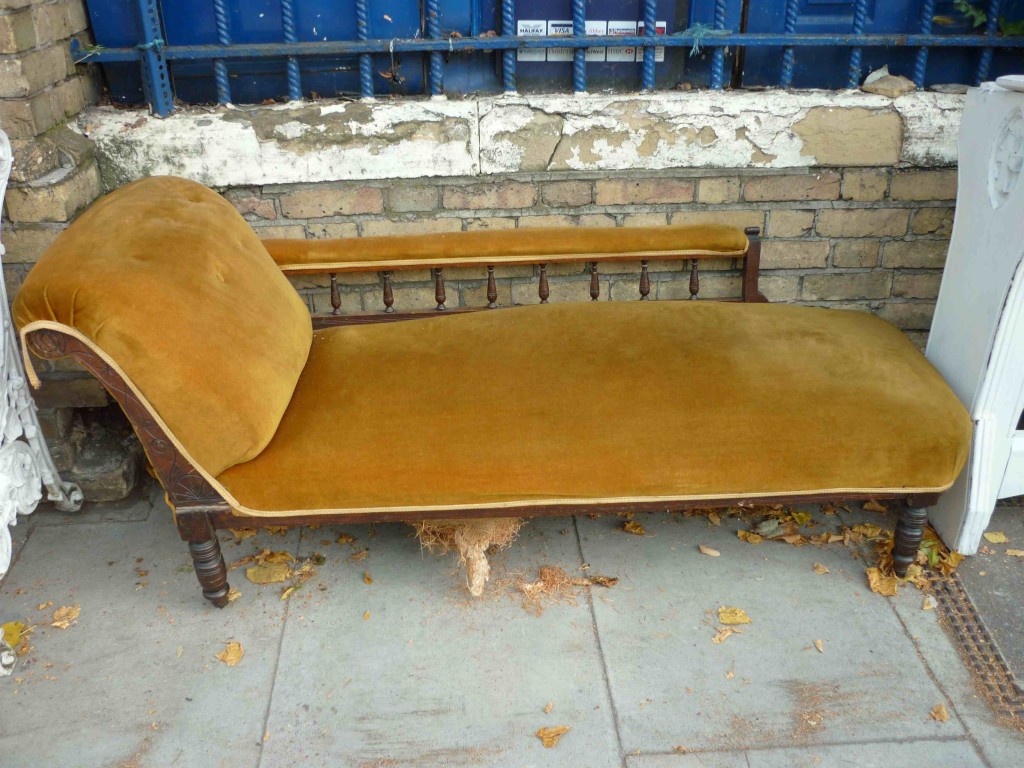 gold velvet chaise