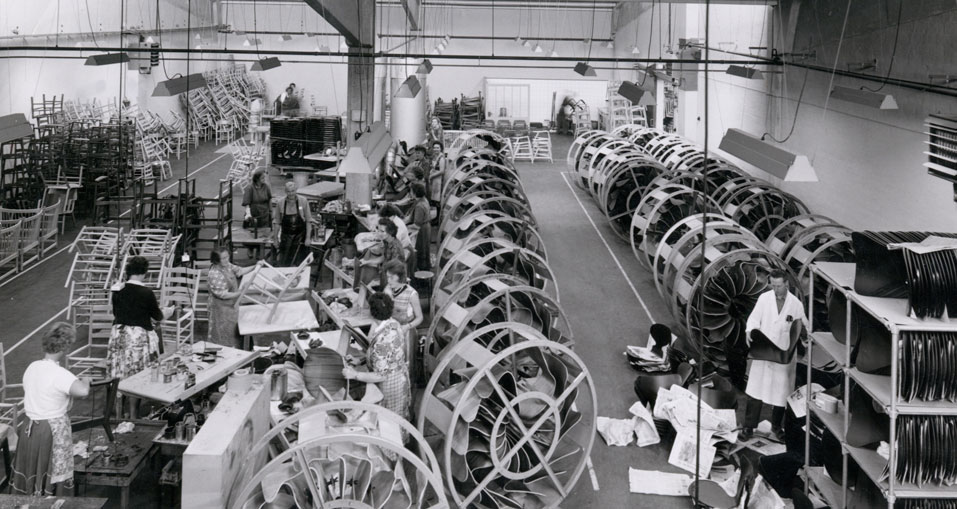 Fritzhansen | old factory shot | chairs being made