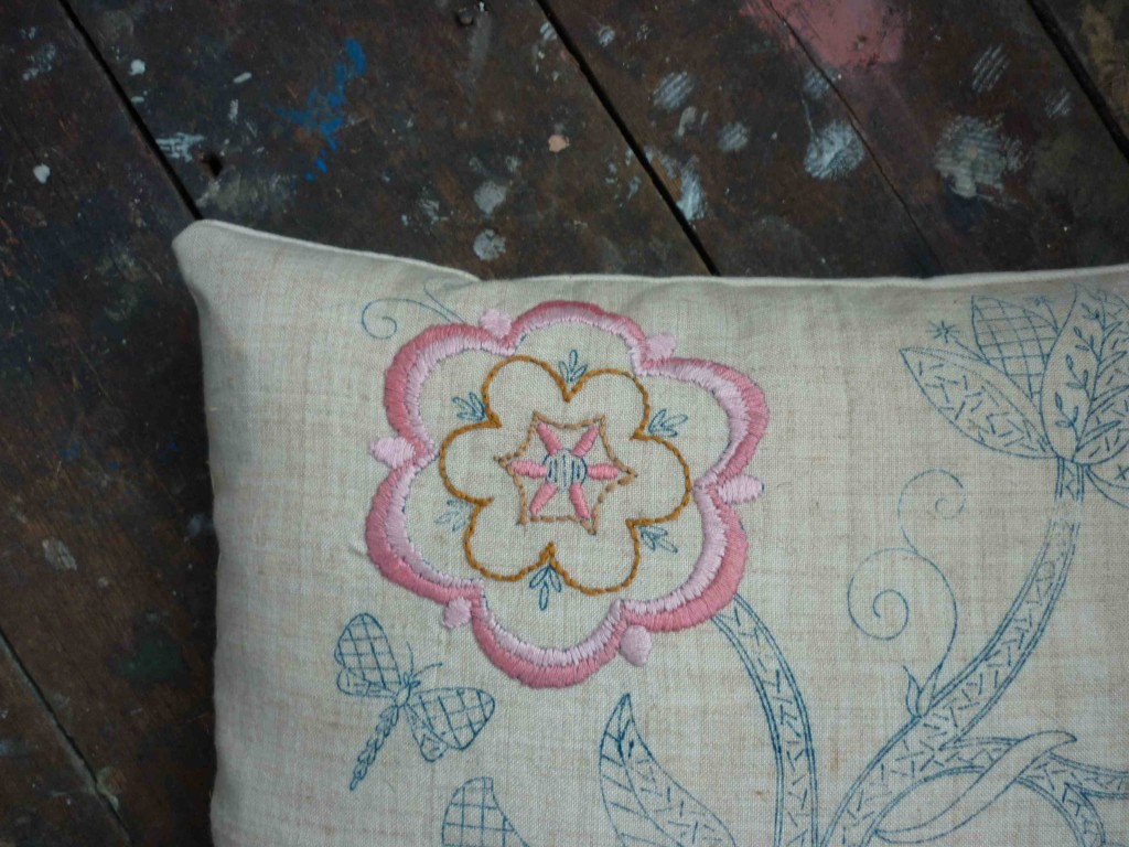 hand embroidered cushion