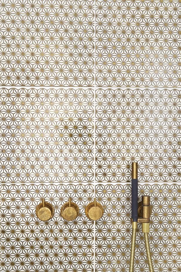 Patterned bathroom with brass fittings | interiors trends | My Friend's House