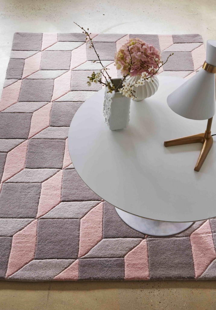 Pink and grey rug