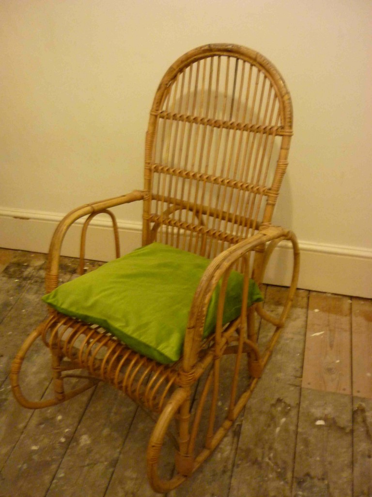 Vintage bamboo rocking chair