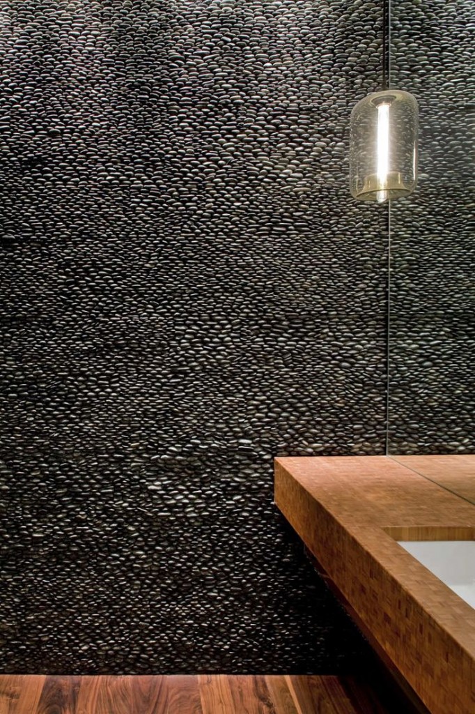 Pebble wall tiles | Tactile bathroom trend | My Friend's House