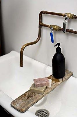 Rustic bathroom |Black soap dispenser | My Friend's House