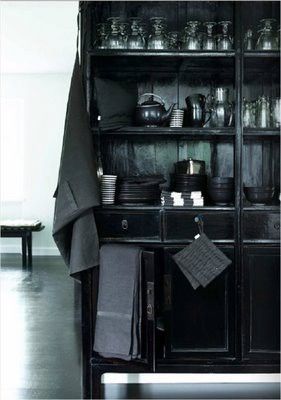 black kitchen dresser