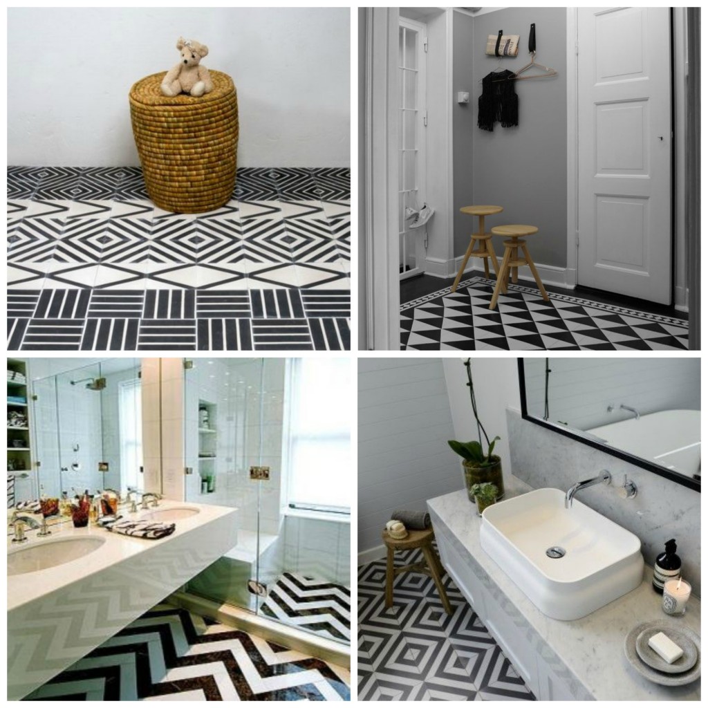 geometric bathroom flooring