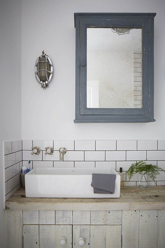 counter-top basin rustic wood