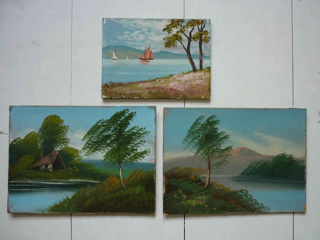 3 vintage oil paintings