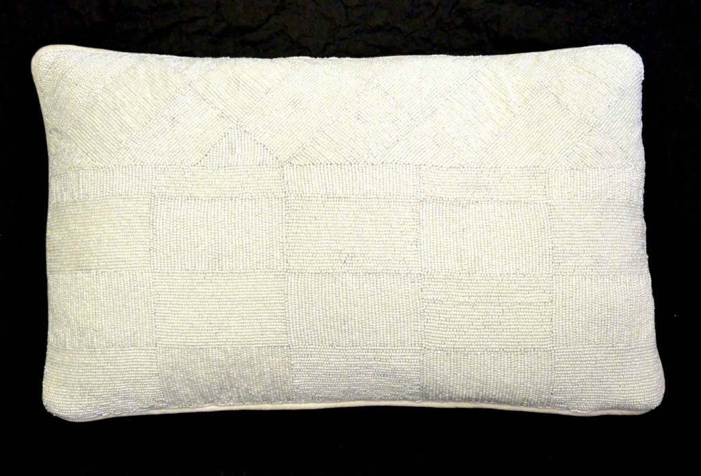 White beaded cushion | Tribal style | My Friend's House