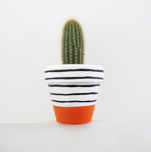 Painted plant pot