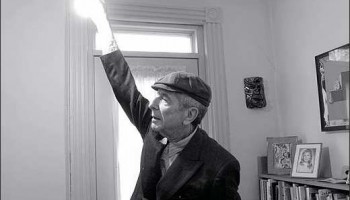 Leonard Cohen at home