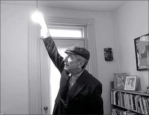 Leonard Cohen at home